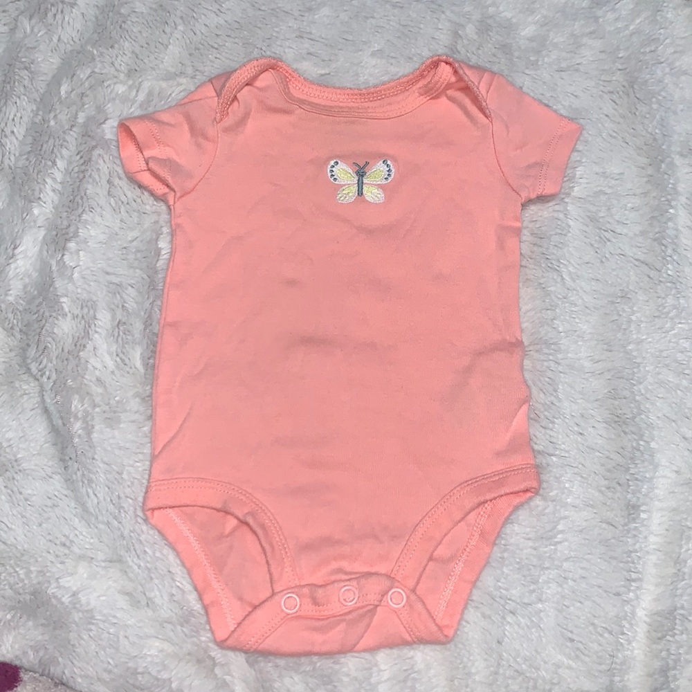 (3 for $10) Carter’s 3 month  pink butterfly bodysuit baby girl clothing